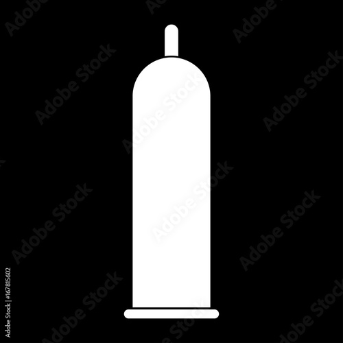 Latex condom white color icon .