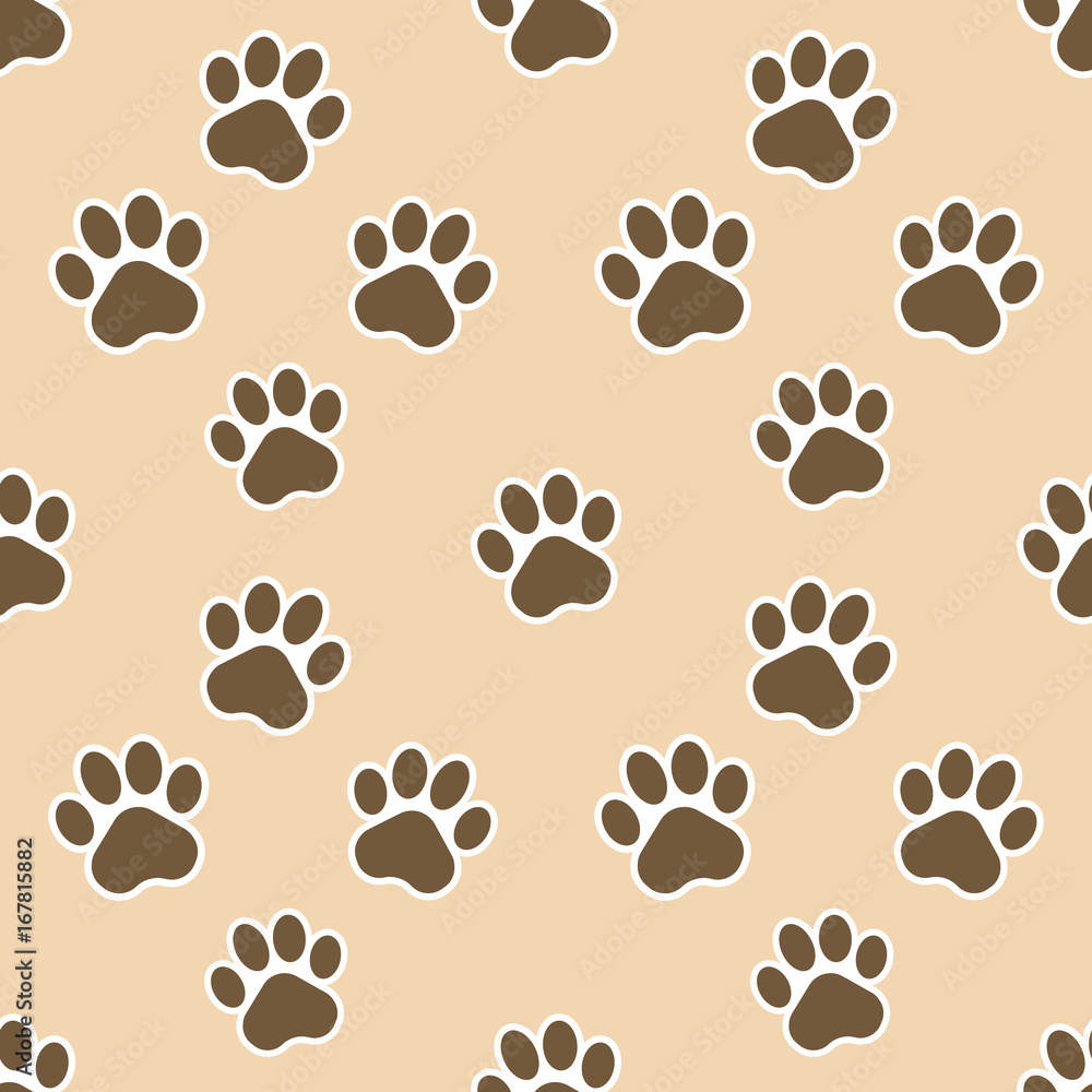 Obraz premium Animals foot track. Seamless pattern. Vector.