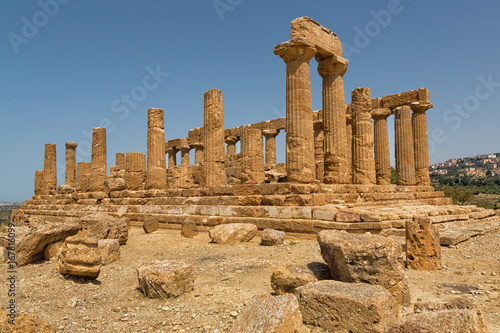 Agrigento, Italy - Tempio di Hera. Valley of the Temples is an archaeological site in Agrigento (ancient Greek Akragas), Sicily, southern Italy. 