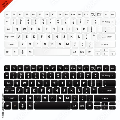 White and black laptop computer wireless keyboards