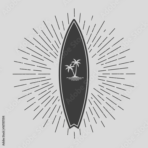 Surf board illustration. Vector.