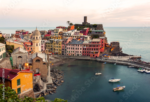 Panoramic view of Vernazza - italy, cinque terre