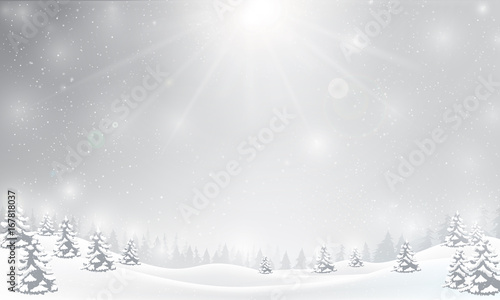 Winter snowflake falling into snow floor and lighting over gray abstract background for winter celebration promotion and christmas with copy space and vector illustration 001