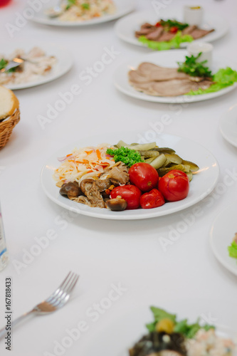a Catering table