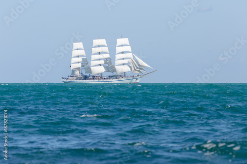 Sailing ship floating in Black sea