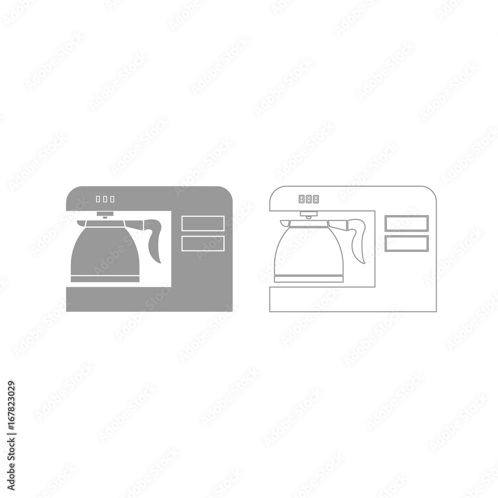 Coffeemaker, coffee machine grey set icon . Coffeemaker, coffee machine grey set icon .