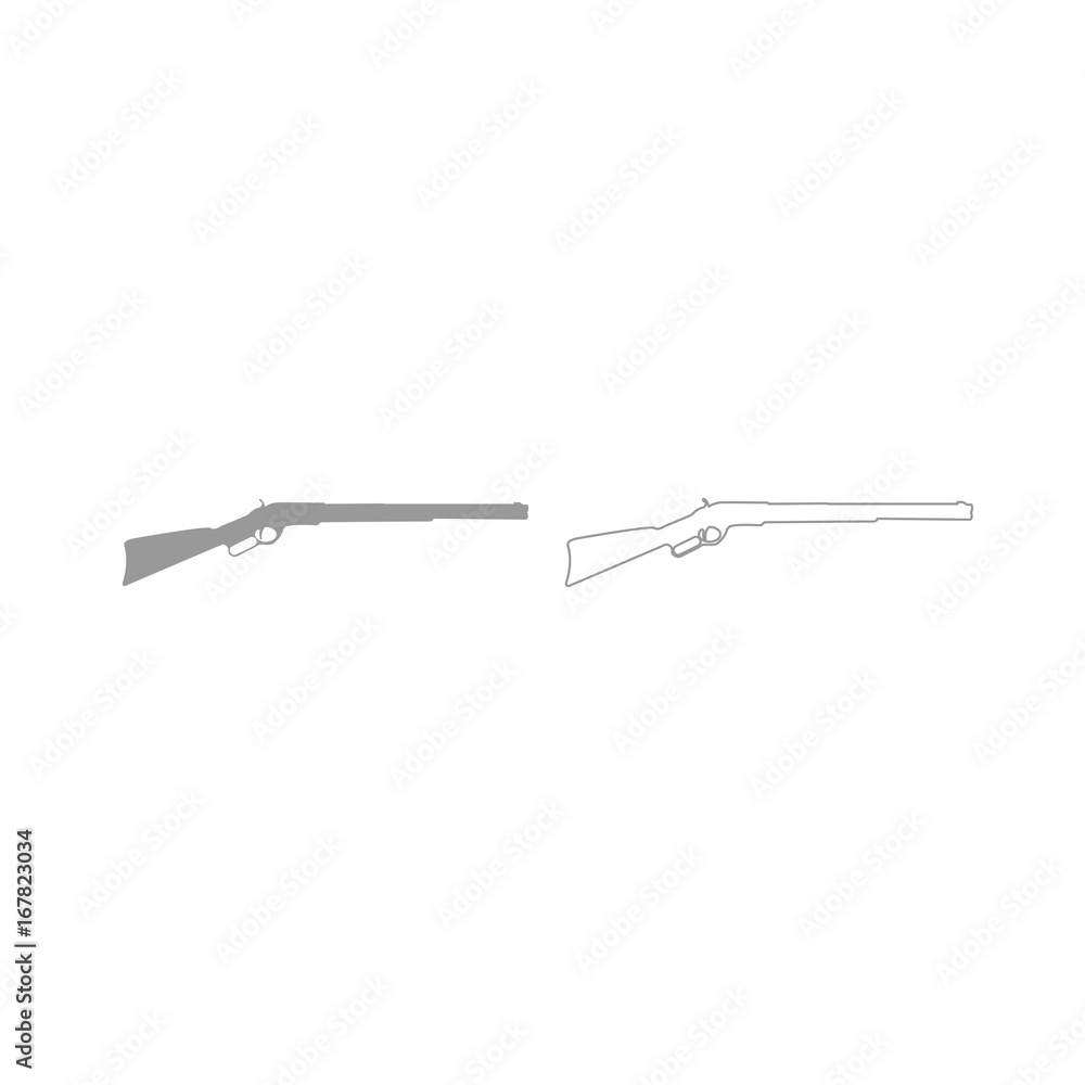 Rifle grey set icon . Rifle grey set icon .