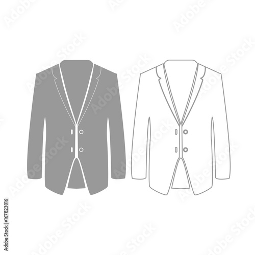 Business suit grey set icon .