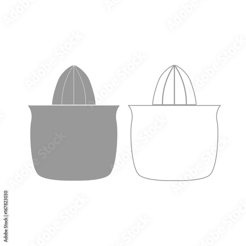 Juicer squeezer grey set icon .