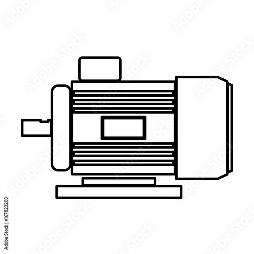Electric motor black color icon .