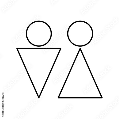 Man and woman black color icon .