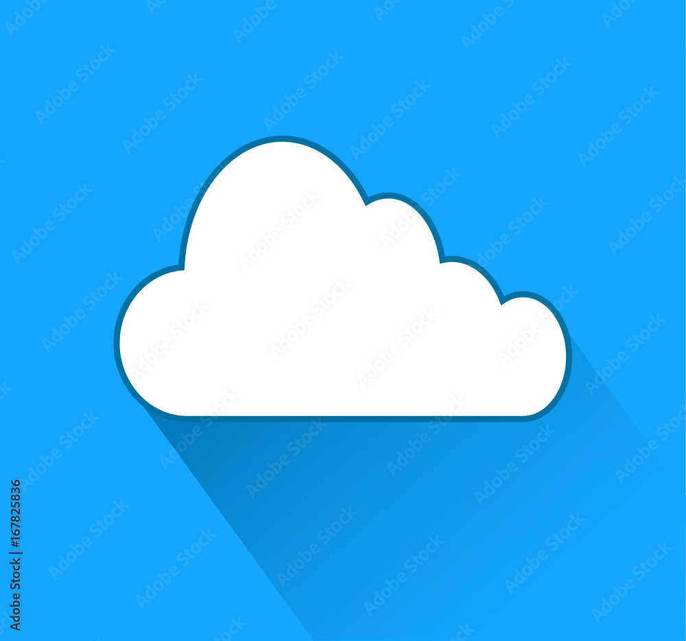 cloud icon over blue background with shadow, stock vector illustration cloud icon over blue background with shadow, stock vector illustration