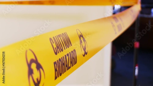 Close up, biohazard caution tape