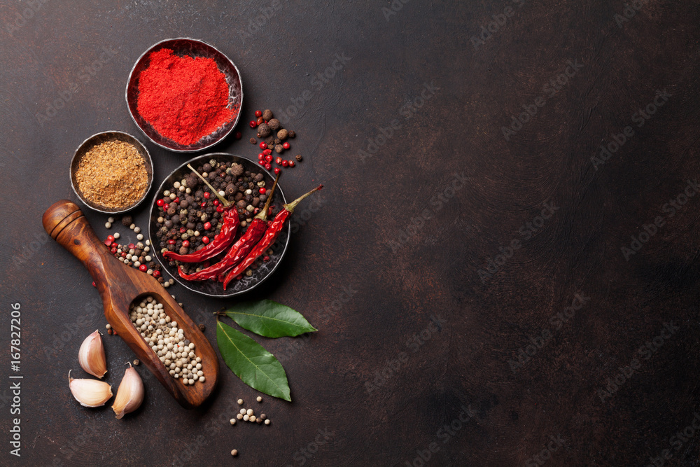 Various spices and herbs - obrazy, fototapety, plakaty 