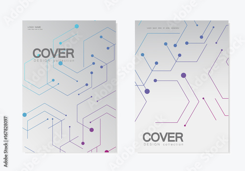 Abstract hexagonal pattern technology structures. Brochure design