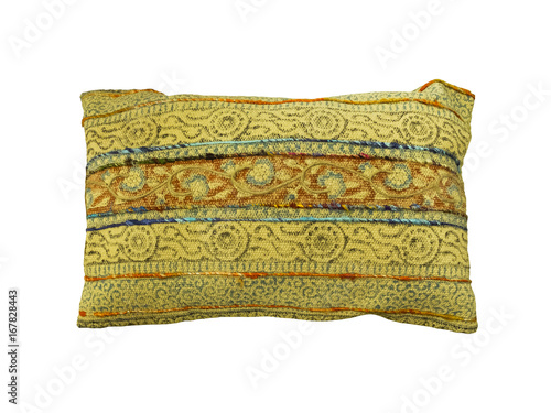 Decorative vintage hand-made cushion.