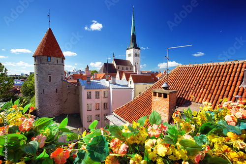 View to old Tallinn in middle summer