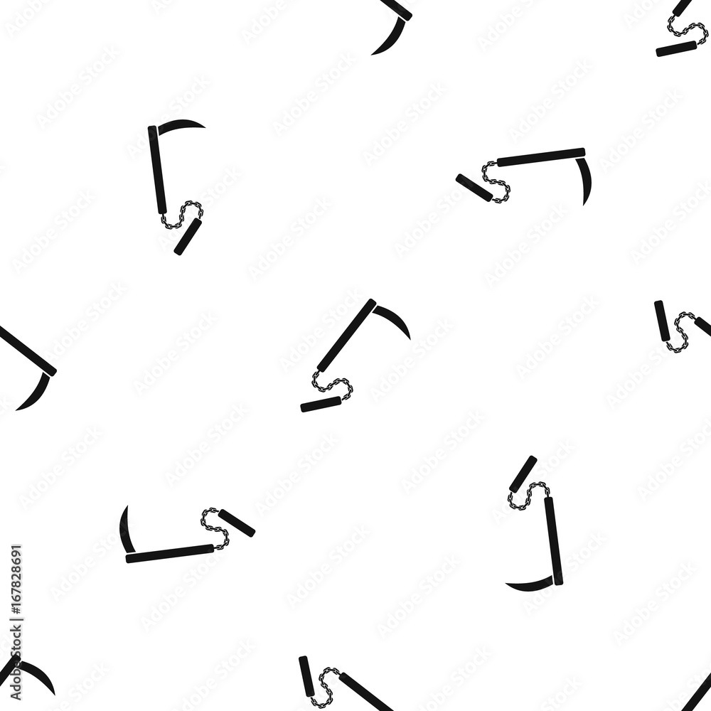 Kusarigama pattern seamless black