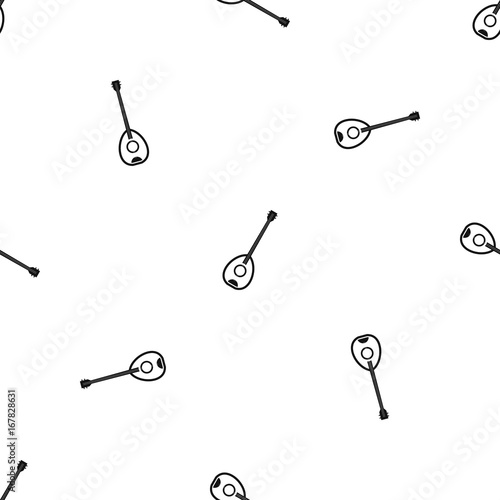 Saz turkish music instrument pattern seamless black