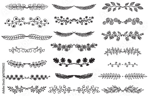 Vector collection of hand drawn borders in sketch style