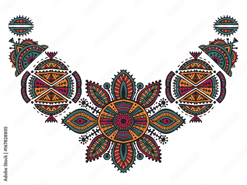 Tribal art boho hand drawn geometric pattern. Stock Vector | Adobe Stock