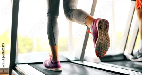 Picture of cheerful fitness team in gym