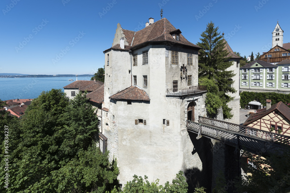 The old castle in Meersburg on Lake Constance - Meersburg, Lake Constance, Baden-Wuerttemberg, Germany, Europe