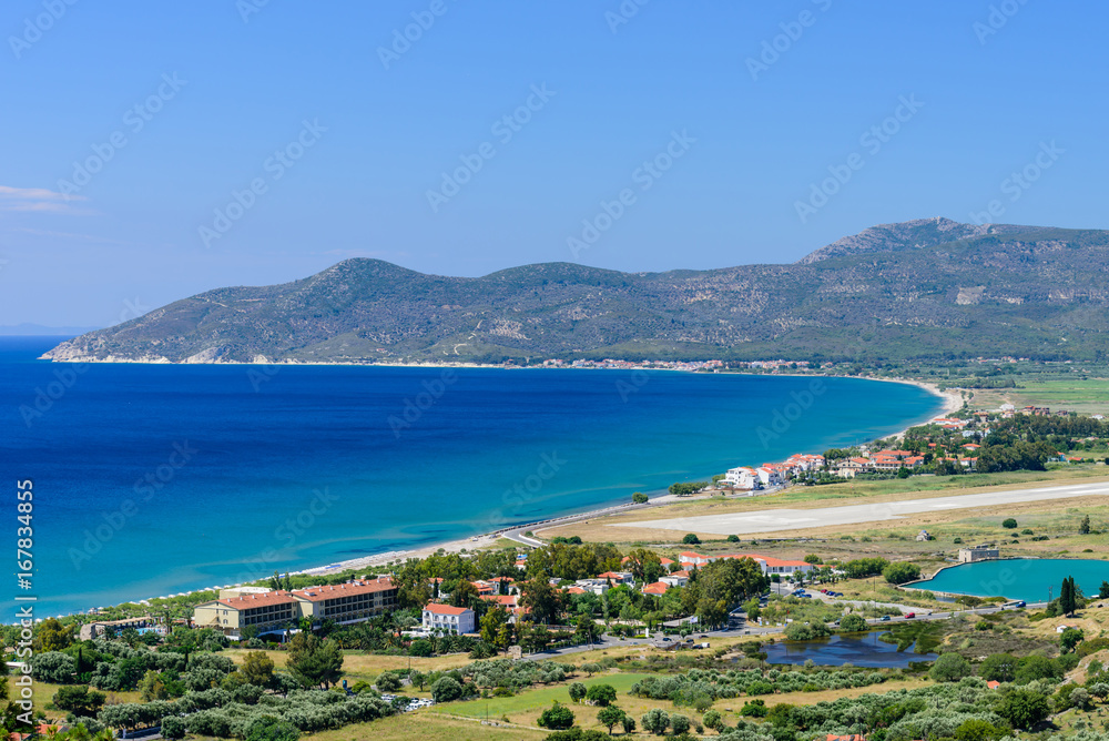 The picturesque coastline of the island of Samos, Greece