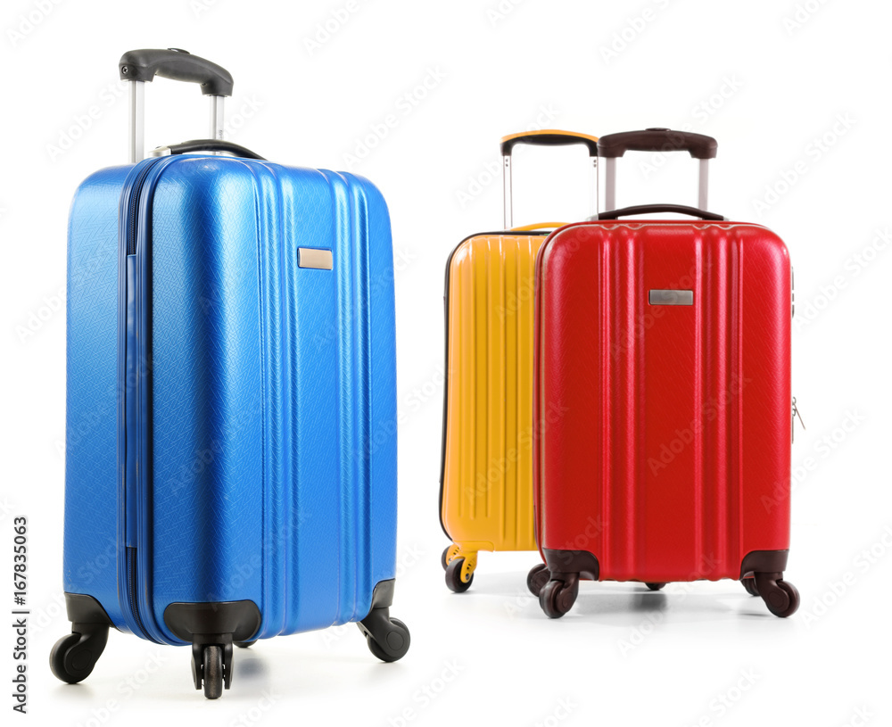 Travel suitcases isolated on white background Travel suitcases isolated on white background