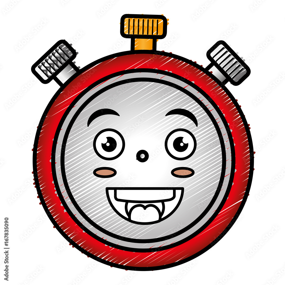 chronometer timer kawaii character vector illustration design chronometer timer kawaii character vector illustration design