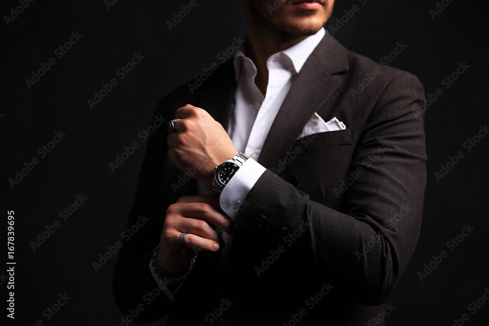 Elegant young handsome man. Studio fashion portrait Elegant young handsome man. Studio fashion portrait