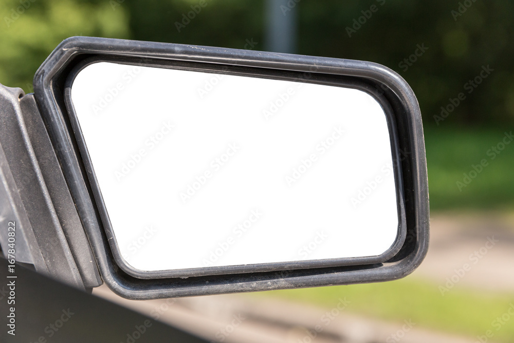 Side view mirror reflection on the road Side view mirror reflection on the road
