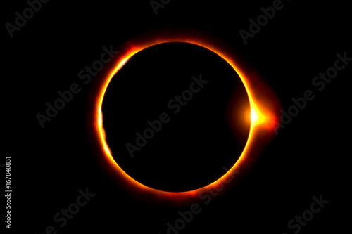 Amazing scientific background - total solar eclipse, mysterious natural phenomenon when Moon passes between planet Earth and Sun photo