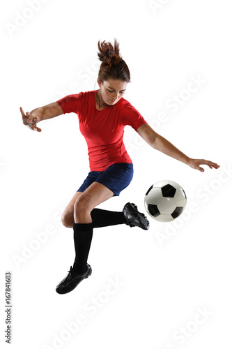 Female Soccer Player Kicking Ball © R. Gino Santa Maria