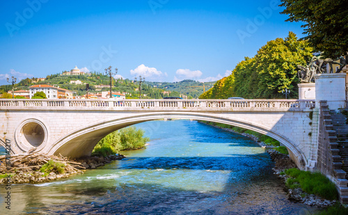 Bridge Ponte Vittoria  in Verona  Veneto region  Italy.