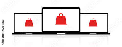 Laptop Banner - Einkaufstasche