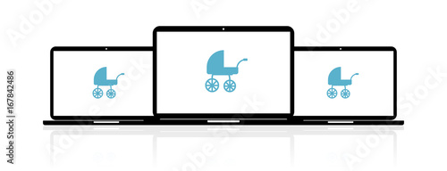Laptop Banner - Kinderwagen