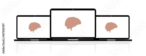 Laptop Banner - Gehirn