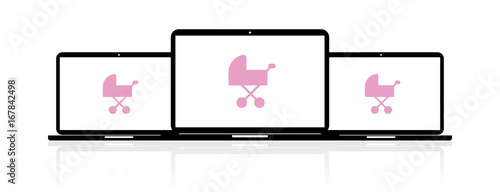 Laptop Banner - Buggy rosa