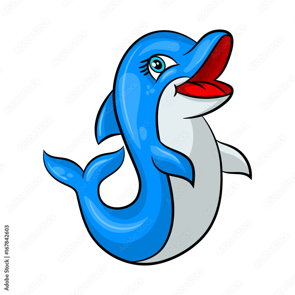 Fototapeta premium Funny cartoon dolphin