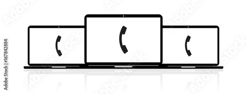 Laptop Banner - Telefon Hörer