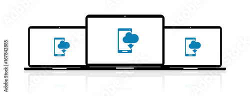 Laptop Banner - Smartphone Wolke