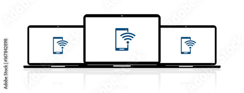 Laptop Banner - Smartphone Empfang