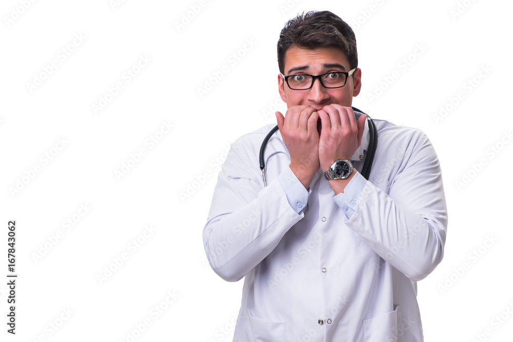 Young male doctor isolated on white background Young male doctor isolated on white background