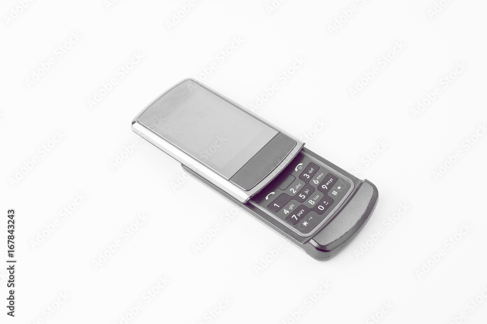 Old Sliding Smartphone On White Background Old Sliding Smartphone On White Background