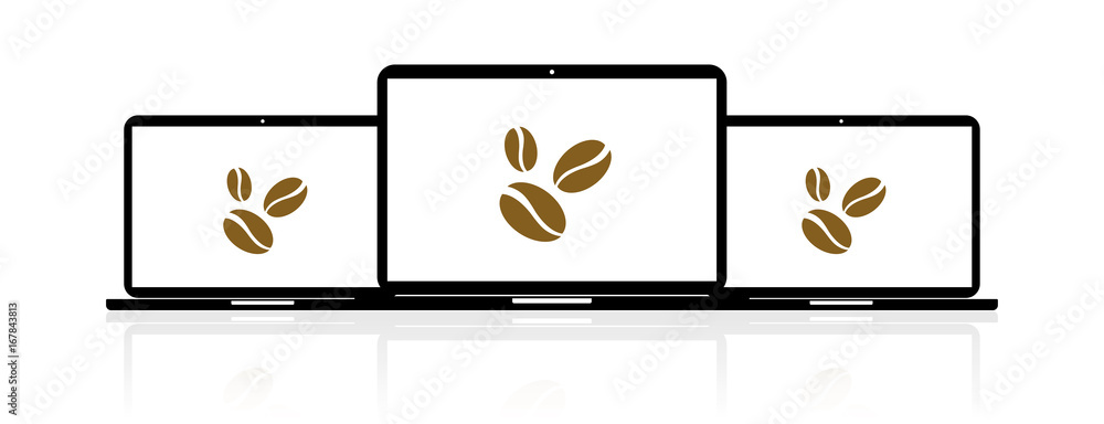 Laptop Banner - Kaffeebohnen