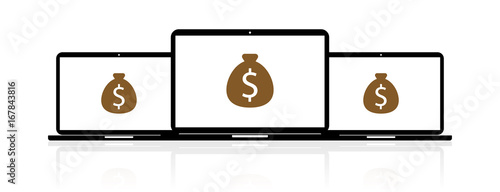 Laptop Banner - Geldsack Dollar