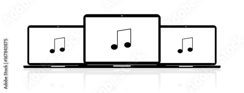 Laptop Banner - Note Musik