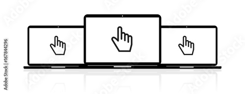 Laptop Banner - Hand Cursor