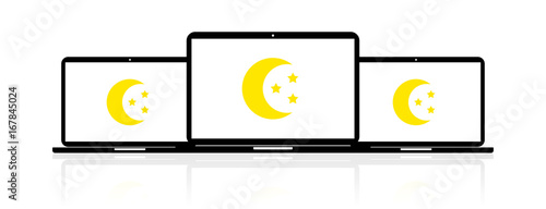 Laptop Banner - Mond und Sterne